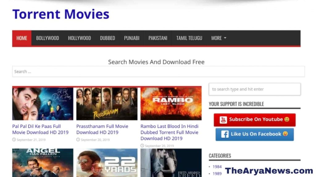 TorrentMovies 2019 - Download Leaked Hindi Full HD 1080p Movies and Dubbed on [TorrentMovies]